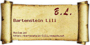 Bartenstein Lili névjegykártya
